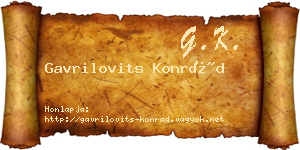 Gavrilovits Konrád névjegykártya